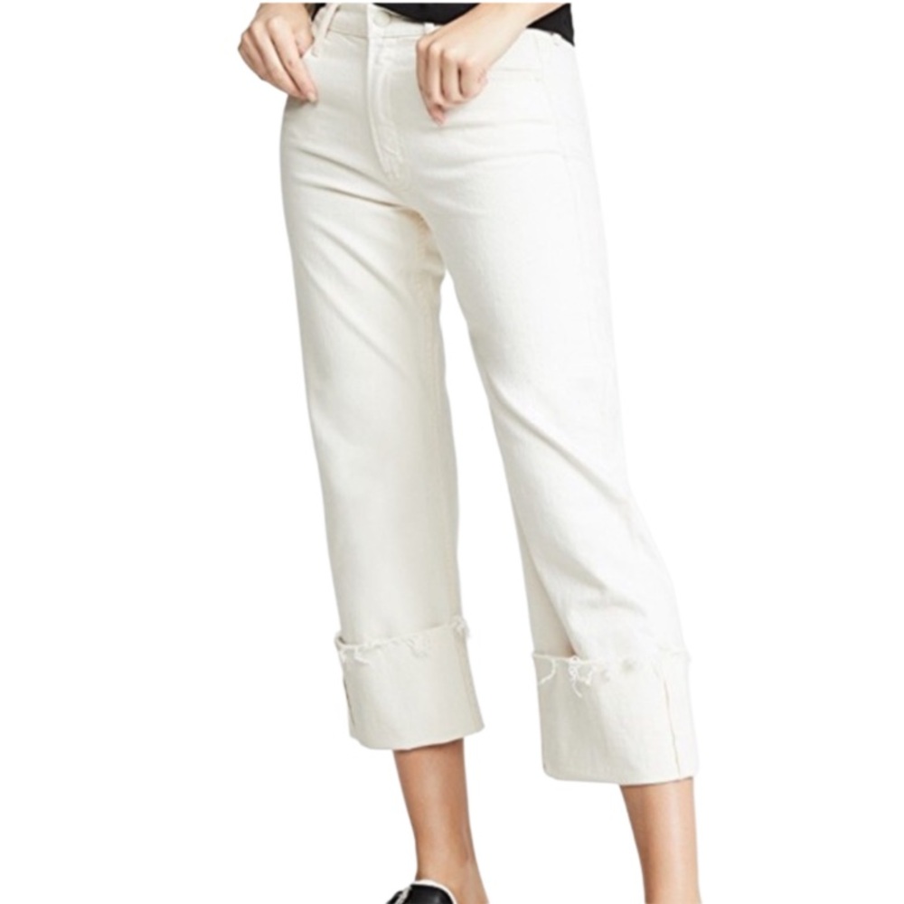 MOTHER Dusty Cuff Fray Jeans in Act Natural